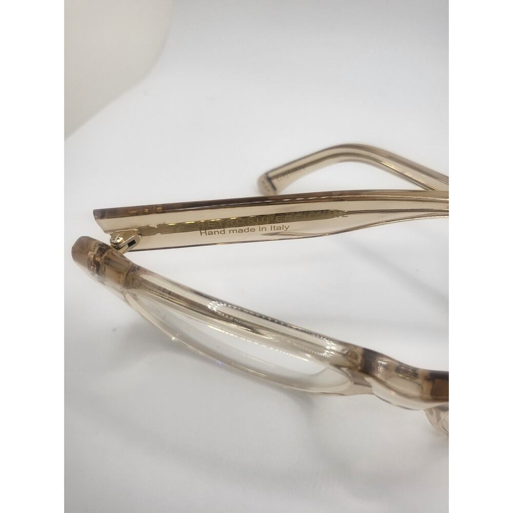 RetroSuperFuture Clear Champagne Flat Metal Non-Prescription Eyeglass Tan Frame - Picture 2 of 8